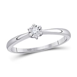 Diamond Solitaire Bridal Wedding Engagement Ring 1/12 Cttw 10kt White Gold