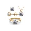 Image 1 : 14K Yellow Gold SET 8.0CTW Natural Diamond Ring, Earrings, Necklace - REF-2619M3F