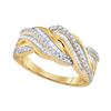 Image 1 : Round Baguette Diamond Twist Band Ring 1/2 Cttw 10kt Yellow Gold