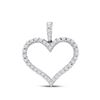 Image 1 : Diamond Timeless Heart Outline Pendant 1/2 Cttw 14kt White Gold
