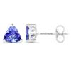 Image 2 : 0.86 ctw Tanzanite Earrings 14K White Gold - REF-23W2M
