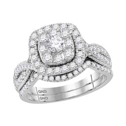 Diamond Bridal Wedding Engagement Ring Band Set 1.00 Cttw 14kt White Gold