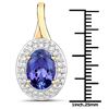 Image 2 : 3.27 ctw Tanzanite & Diamond Pendant 14K Yellow Gold - REF-191Y4N