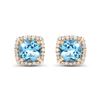 Image 1 : 1.58 ctw Swiss Blue Topaz & Diamond Earrings 14K Yellow Gold - REF-37X2Y