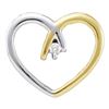 Image 1 : Diamond Solitaire Heart Pendant .03 Cttw 10kt Two-tone Yellow Gold