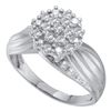 Image 1 : Diamond Cluster Ring 1/5 Cttw 10kt White Gold
