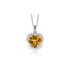 Image 1 : Genuine 3.24 ctw Citrine & Diamond Necklace 14KT White Gold - REF-59N3R