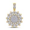Image 1 : Mens Diamond Circle Charm Pendant 1.00 Cttw 10kt Yellow Gold
