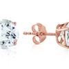Genuine 3.1 ctw Aquamarine Earrings 14KT Rose Gold - REF-32X8M