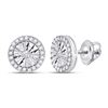 Image 1 : Diamond Illusion-set Solitaire Stud Earrings 1/4 Cttw 10kt White Gold