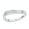Image 1 : Diamond Contoured Band Ring .02 Cttw 10kt White Gold