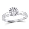 Diamond Cluster Bridal Wedding Engagement Ring 1/4 Cttw 14kt White Gold