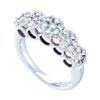 Image 1 : Diamond Multi Flower Cluster Ring 1-1/2 Cttw 14kt White Gold