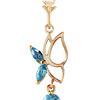 Image 1 : Genuine 0.40 ctw Blue Topaz Necklace 14KT Yellow Gold - REF-22X2M