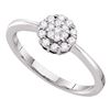 Image 1 : Diamond Circle Frame Flower Cluster Ring 1/4 Cttw 14kt White Gold