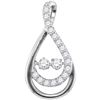 Image 1 : Diamond Moving Twinkle 2-Stone Teardrop Pendant 1/2 Cttw 10kt White Gold