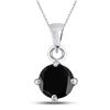 Image 1 : Round Black Color Enhanced Diamond Solitaire Pendant 2.00 Cttw 10kt White Gold