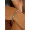 Image 1 : Natural 6.13 ctw White & Blue Diamond Eternity Tennis Bracelet 14K White Gold - REF-408Z2R