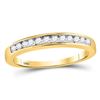 Image 1 : Round Channel-set Diamond Single Row Wedding Band 1/4 Cttw 14kt Yellow Gold