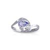 Image 1 : Genuine 0.51 ctw Tanzanite & Diamond Ring 14KT White Gold - REF-29R3P
