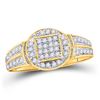 Image 1 : Diamond Circle Frame Cluster Ring 1/5 Cttw 10kt Yellow Gold