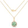Image 2 : 0.58 ctw Zambian Emerald & Diamond Pendant 14K Yellow Gold - REF-37K2T