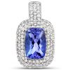 Image 1 : 2.97 ctw Tanzanite & Diamond Pendant 14K White Gold - REF-177N4A