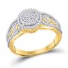 Image 1 : Diamond Circle Cluster Ring 3/8 Cttw 10kt Yellow Gold