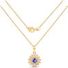 Image 2 : 0.31 ctw Tanzanite & Diamond Pendant 14K Yellow Gold - REF-38X6Y