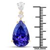 Image 2 : 9.84 ctw Tanzanite & Diamond Pendant 18K Yellow Gold - REF-946F2W