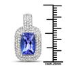 Image 2 : 2.97 ctw Tanzanite & Diamond Pendant 14K White Gold - REF-177N4A