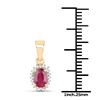 Image 2 : 0.62 ctw Ruby & White Diamond Pendant 14K Yellow Gold - REF-19K8T