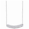 Image 1 : Diamond Curved Double Row Bar Necklace 1.00 Cttw 14kt White Gold