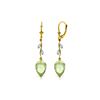 Image 1 : Genuine 19.02 ctw Green Amethyst & Diamond Earrings 14KT Yellow Gold - REF-51Z9N