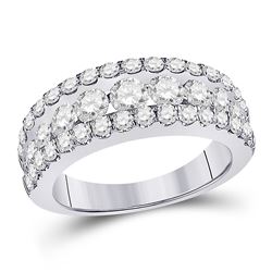 Diamond Anniversary Band Ring 2.00 Cttw 14kt White Gold