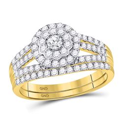 Diamond Bridal Wedding Engagement Ring Band Set 1.00 Cttw 14kt Yellow Gold