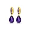 Image 1 : Genuine 13.2 ctw Amethyst Earrings 14KT Yellow Gold - REF-67Z5N