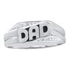 Image 1 : Mens Diamond Dad Father Ring .01 Cttw 14kt White Gold