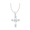 Image 1 : Diamond Roman Cross Religious Pendant 1/10 Cttw 10kt White Gold