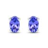 Image 1 : 0.50 ctw Tanzanite Earrings 14K White Gold - REF-11X6Y