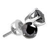 Image 1 : Round Black Color Enhanced Diamond Solitaire Earrings 3/4 Cttw 14kt White Gold