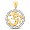 Image 1 : Mens Diamond Om Circle Hindu Atman Charm Pendant 1.00 Cttw 10kt Yellow Gold