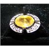 Image 1 : 14 KT WHITE GOLD YELLOW SAPPHIRE RING