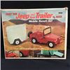 Image 1 : VINTAGE JOHNNY WEST JEEP AND HORSE TRAILER BY MARX MOBILE RANCH SET