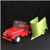 Image 2 : VINTAGE JOHNNY WEST JEEP AND HORSE TRAILER BY MARX MOBILE RANCH SET