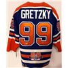 Image 1 : WAYNE GRETZKY SIGNED OILERS CAPTAIN JERSEY &  JOFA HOCKEY GLOVES (UPPER DECK COA)