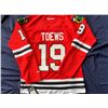 Image 1 : JONATHAN TOEWS CHICAGO BLACK HAWKS OFFICIALLY LICENSED WOMENS REEBOK PREMIER JERSEY (SIZE MEDIUM)