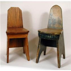 Two Painted Wood Childs Chairs