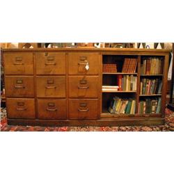 Oak Library Cabinet w/ Tambour Door
