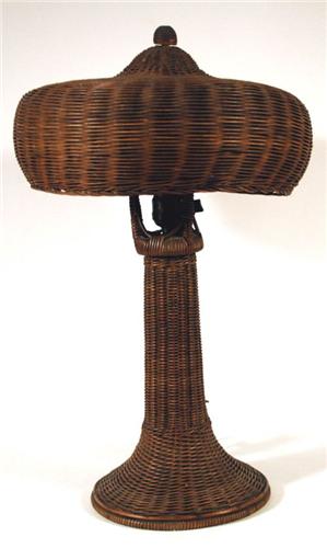 vintage wicker table lamp